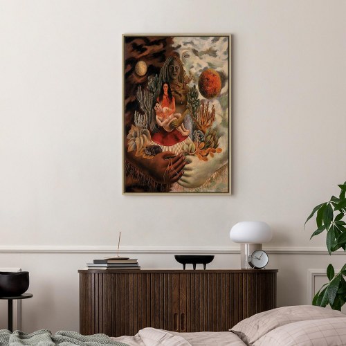 Frida Kahlo lærredsbillede - Universets, Jordens, mit eget, Diegos og Señor Xolotls kærlighedsomfavnelse