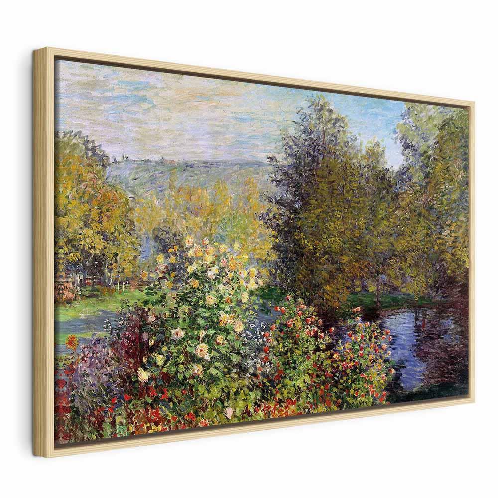 Claude Monet lærredsbillede - Haven i Montgeron detalje - 60 x 40 cm - I en naturlig træramme billede