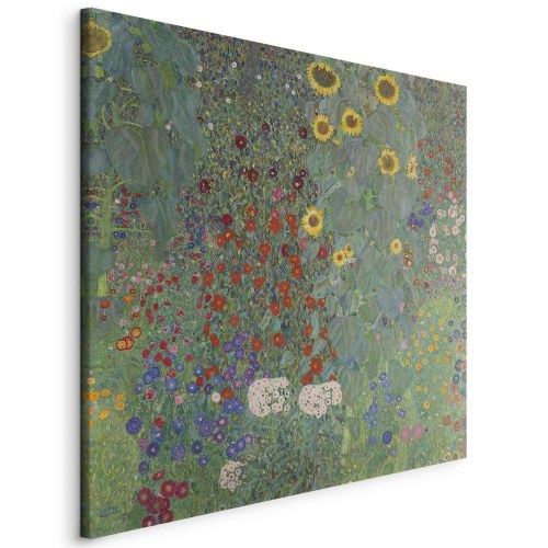 Gustav Klimt billede på lærred - Have med solsikker
