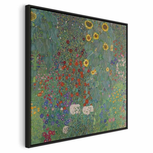 Gustav Klimt billede på lærred - Have med solsikker