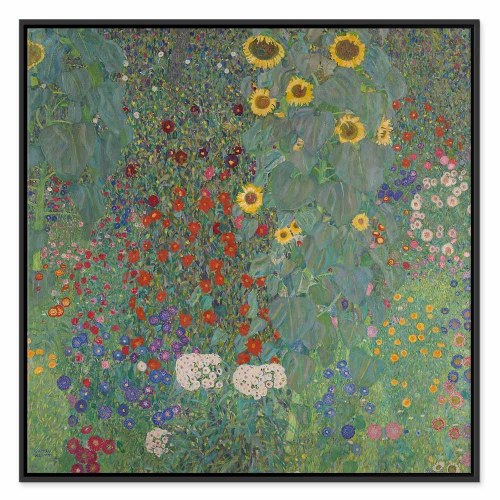 Gustav Klimt billede på lærred - Have med solsikker