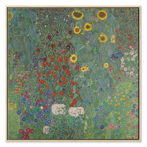 Gustav Klimt billede på lærred - Have med solsikker