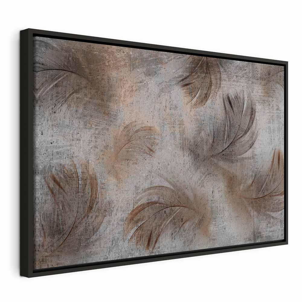 Billede på lærred - Breeze of Beige - 1 del bredformat - 60 x 40 cm - I en sort træramme