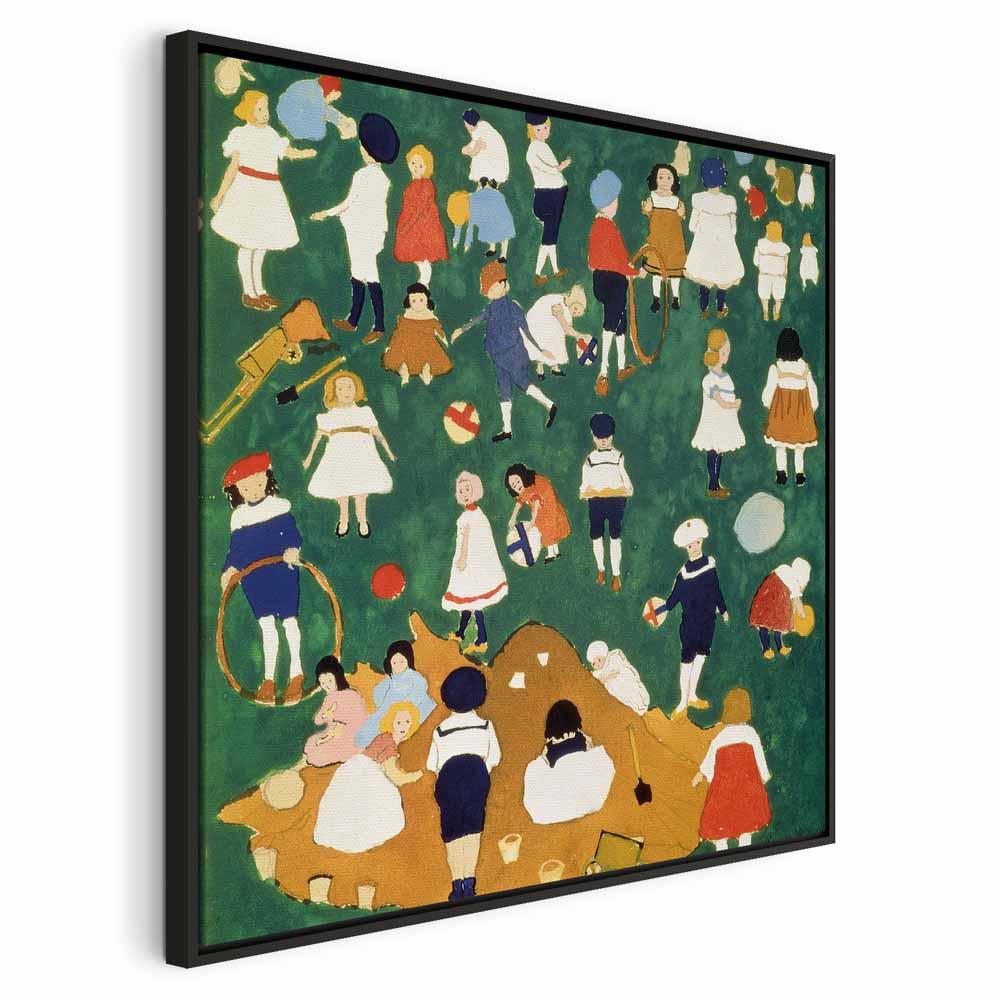 Reproduktion på lærred af Kazimir Malevich - Børn vægbillede i flere størrelser og varianter - 40 x 40 cm - I en sort træramme