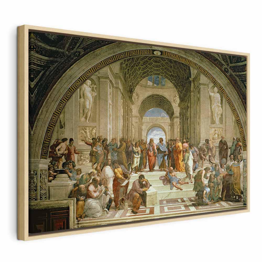 Raphael Skolen i Athen billede på lærred - 120 x 80 cm - I en naturlig træramme billede