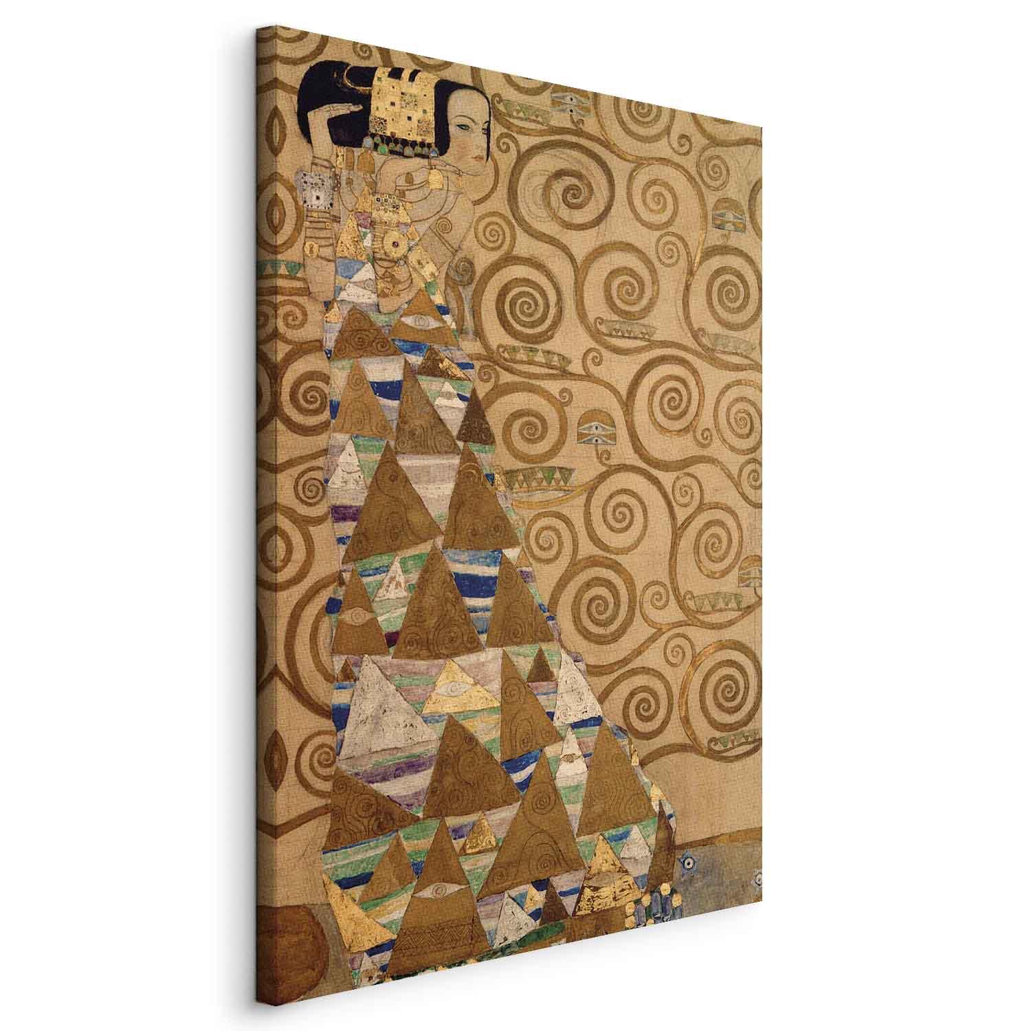 Gustav Klimt Forventning - reproduktion på lærred - 80 x 120 cm - På italiensk lærred