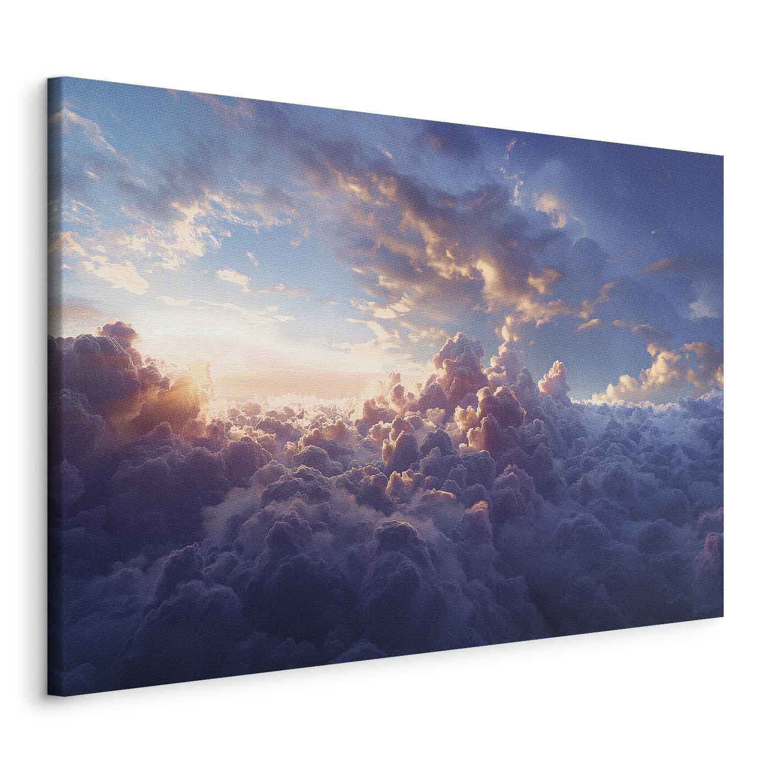 Lærredsbillede Solen bag skyerne over et skyhav - 30 x 20 cm - Standard billede