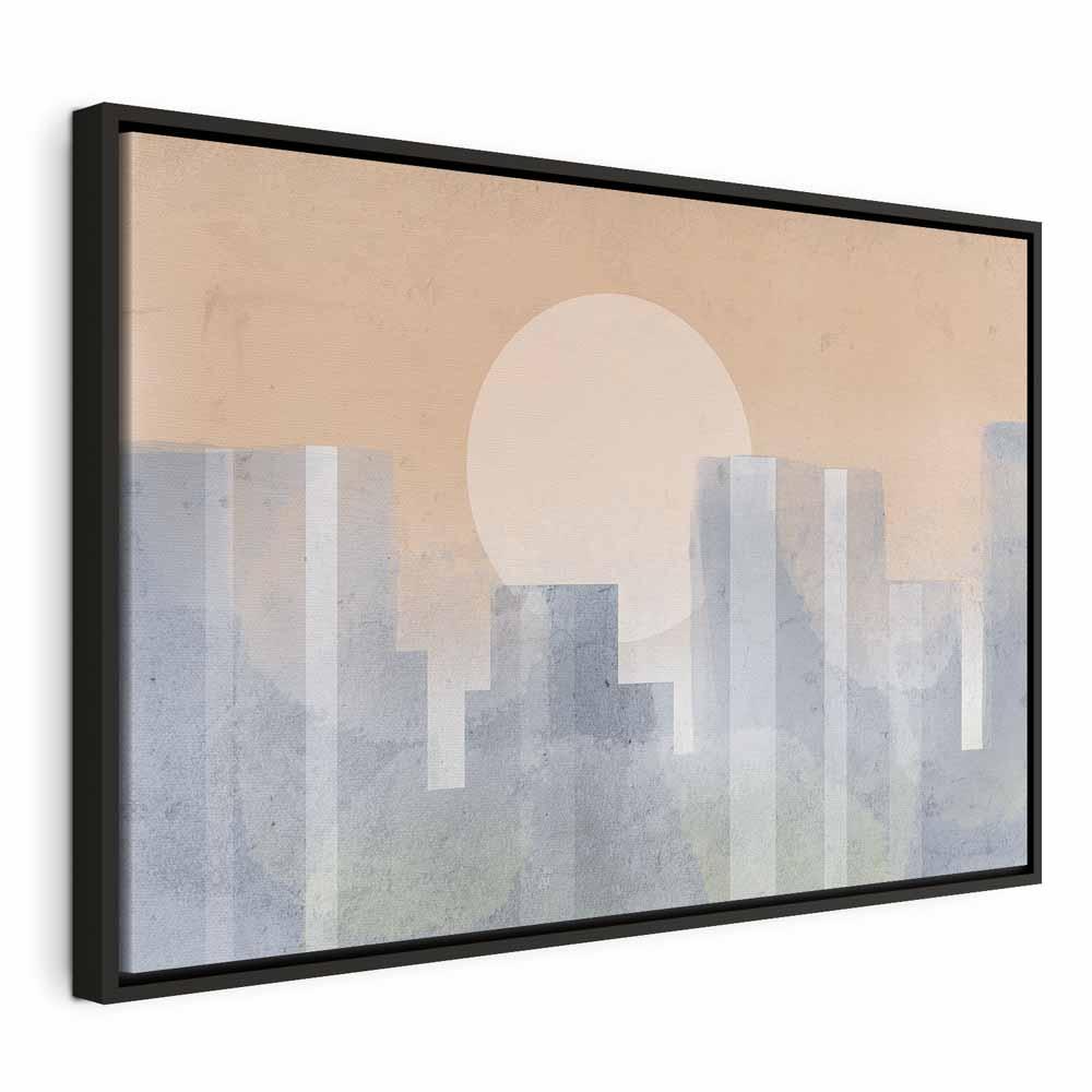 Lærredsbillede Moderne By Bredt Format - Anden Variant - 120 x 80 cm - I en sort træramme billede