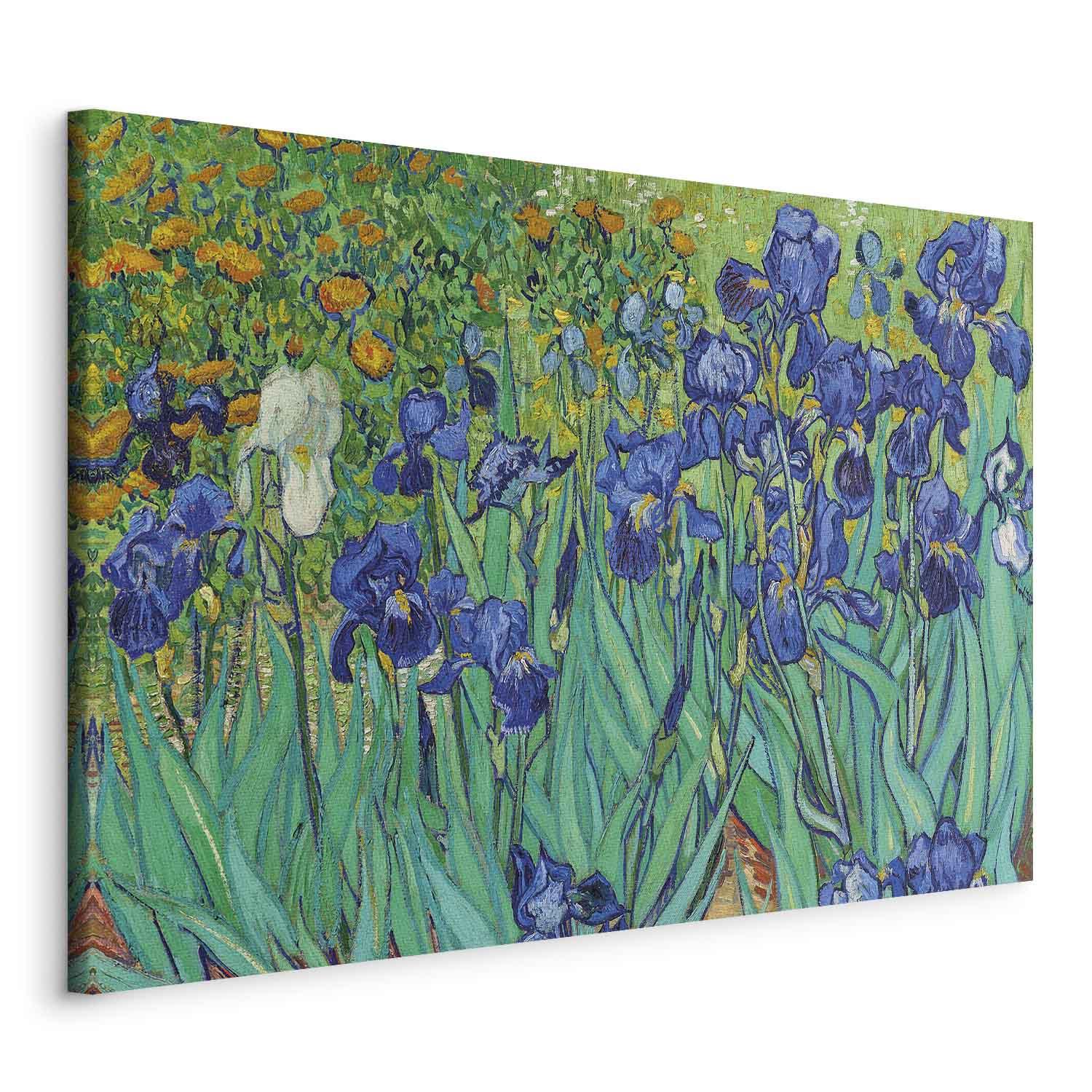 Billede på lærred med Vincent van Gogh - Iriser, reproduktion til vægdekoration - 120 x 80 cm - På italiensk lærred
