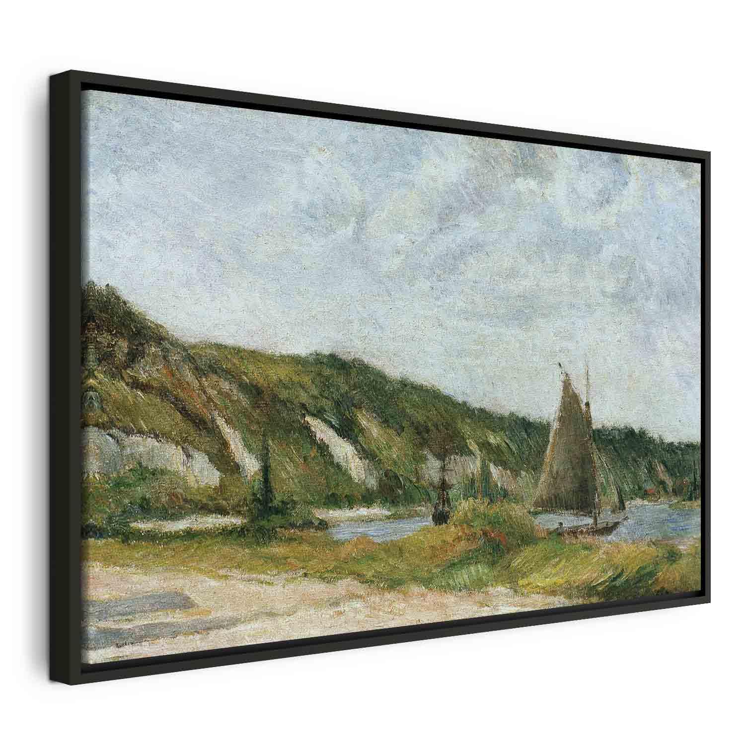 Paul Gauguin Sejlskibene - billede på lærred med reproduktion - 120 x 80 cm - I en sort træramme