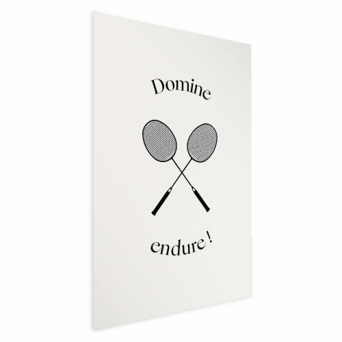 Plakat Summer Games med badmintonketchere på hvid baggrund
