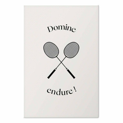 Plakat Summer Games med badmintonketchere på hvid baggrund