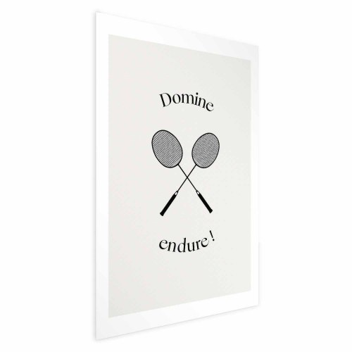 Plakat Summer Games med badmintonketchere på hvid baggrund