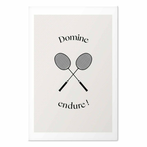 Plakat Summer Games med badmintonketchere på hvid baggrund