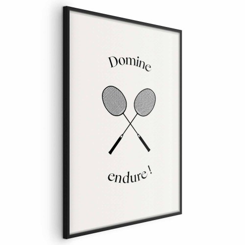 Plakat Summer Games med badmintonketchere på hvid baggrund