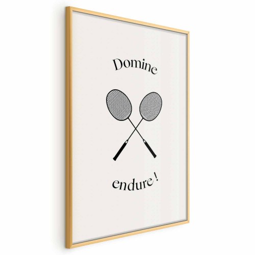 Plakat Summer Games med badmintonketchere på hvid baggrund