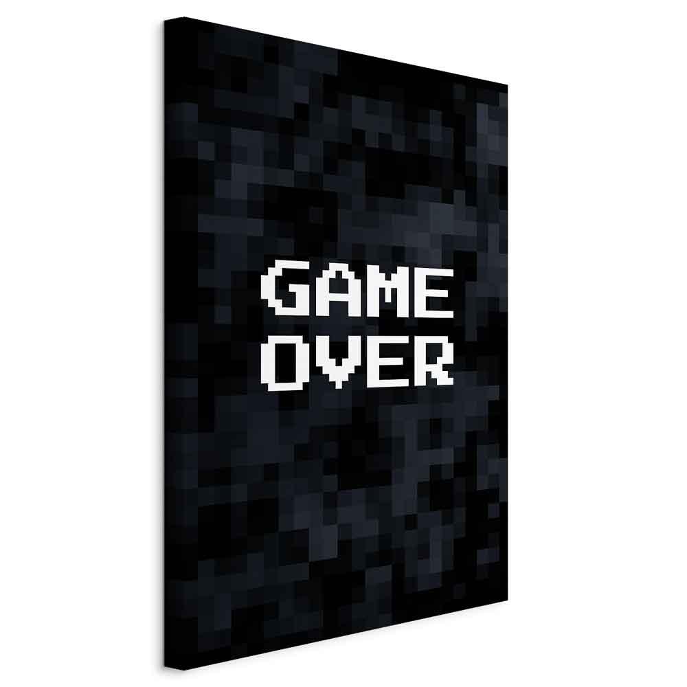 Lærredsbillede Pixel Game Over - vægbillede med pixelmotiv og tryk på kanterne - 20 x 30 cm - På italiensk lærred