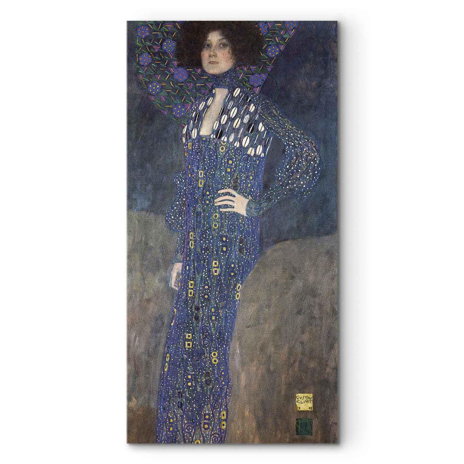 Gustav Klimt Emilie Flöge - reproduktion på lærred i flere varianter og størrelser - 60 x 120 cm - Akustisk