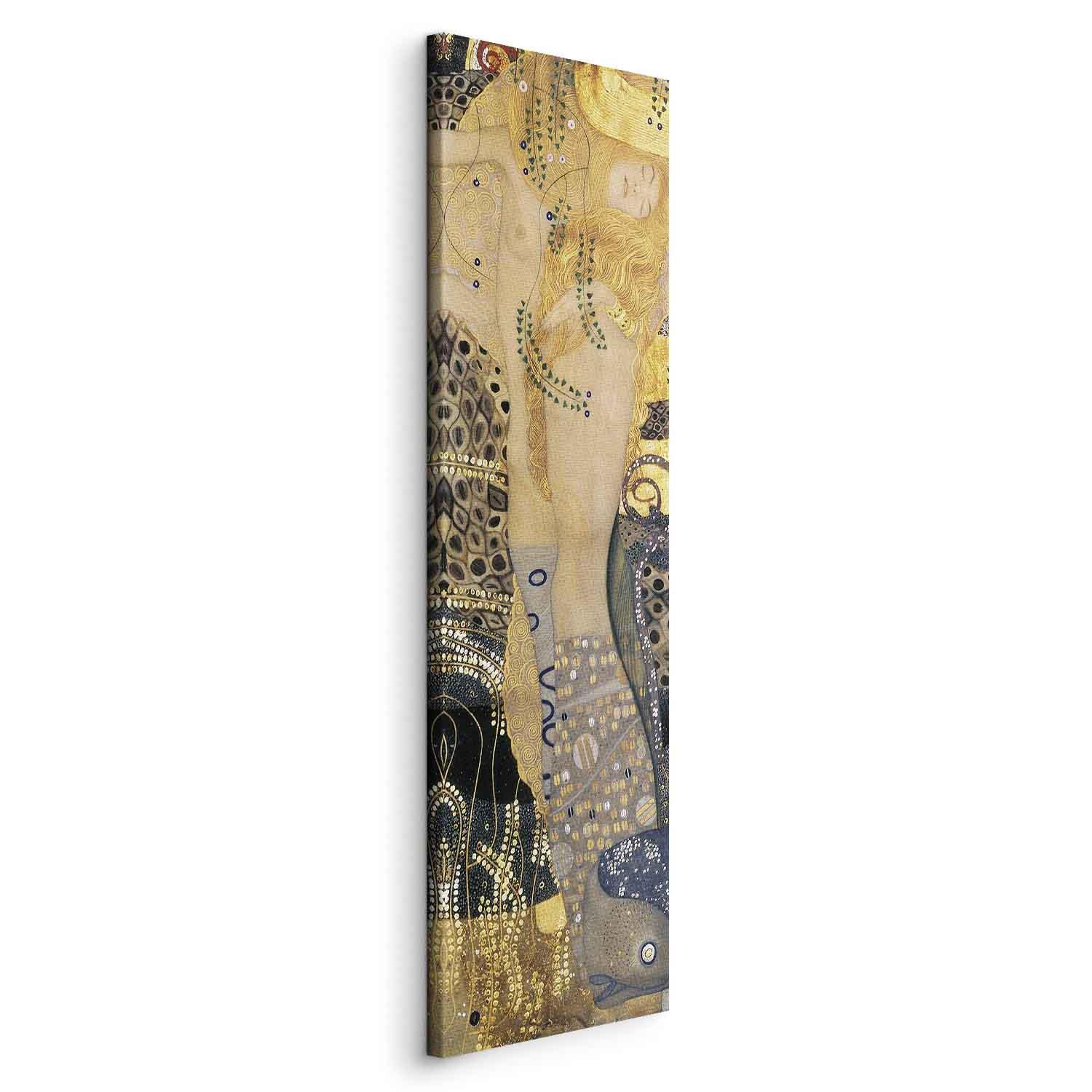 Gustav Klimt Vandslanger billede på lærred - 40 x 120 cm - På italiensk lærred