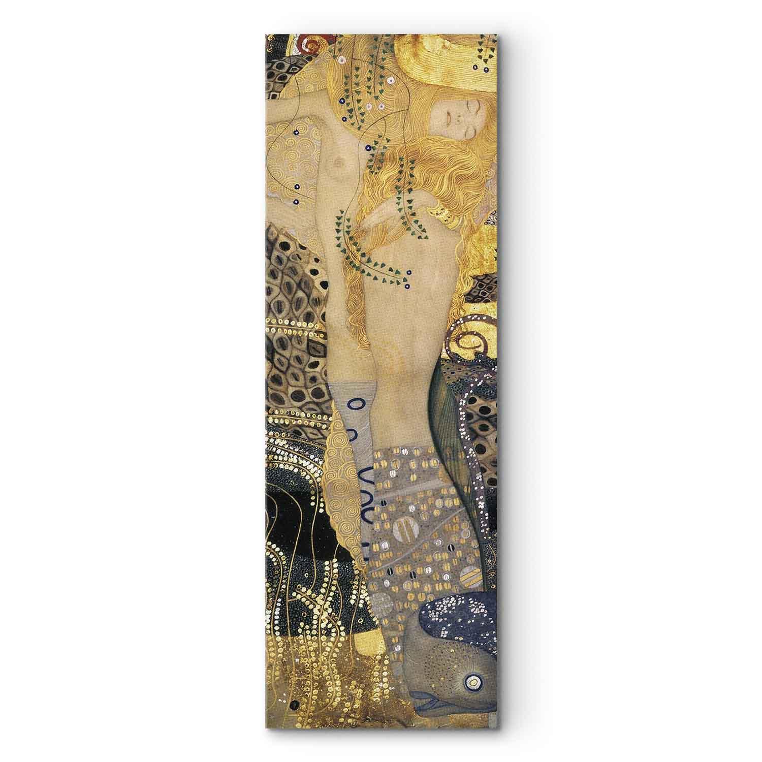 Gustav Klimt Vandslanger billede på lærred - 40 x 120 cm - Premium Print