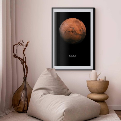 Mars plakat til børneværelse og vægdekoration