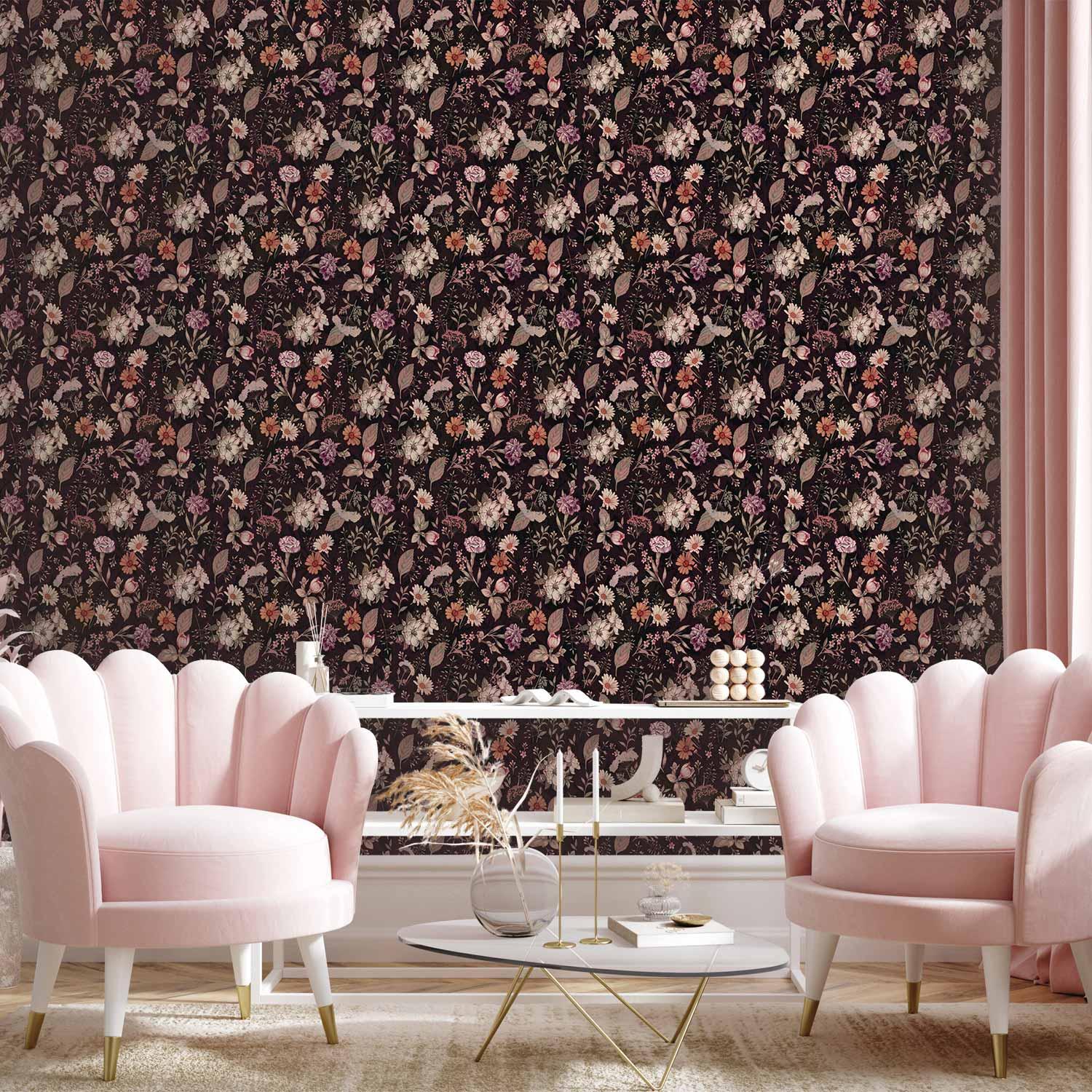 Blomstertapet Fragrant Flowers and Herbs - Blomme - 50 x 1000 cm - Standard billede