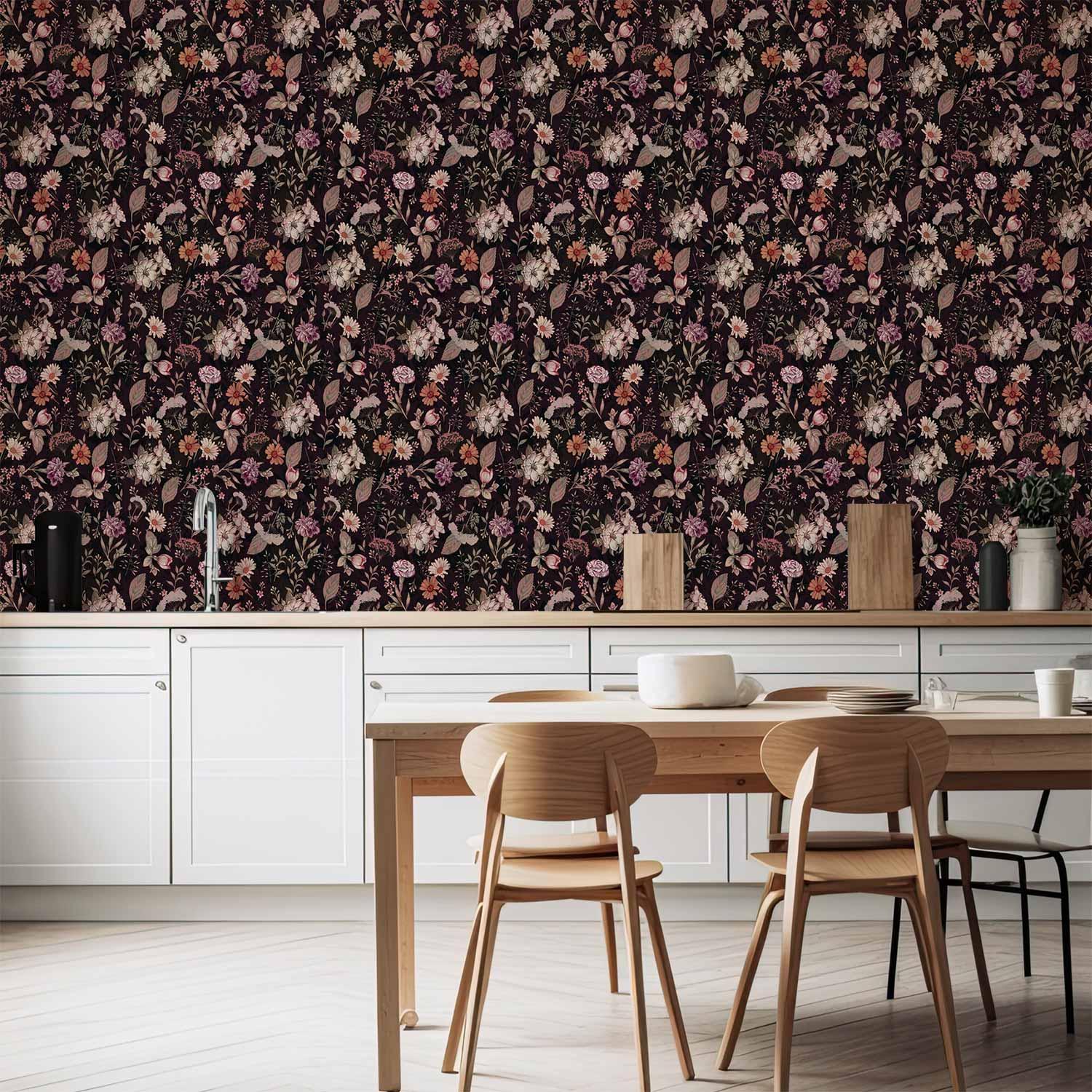 Blomstertapet Fragrant Flowers and Herbs - Blomme - 50 x 1000 cm - Vandtæt billede