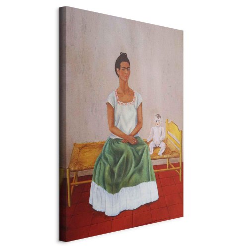 Frida Kahlo billede på lærred - Mig og min dukke