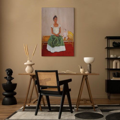 Frida Kahlo billede på lærred - Mig og min dukke