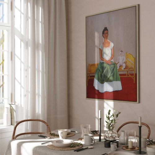 Frida Kahlo billede på lærred - Mig og min dukke