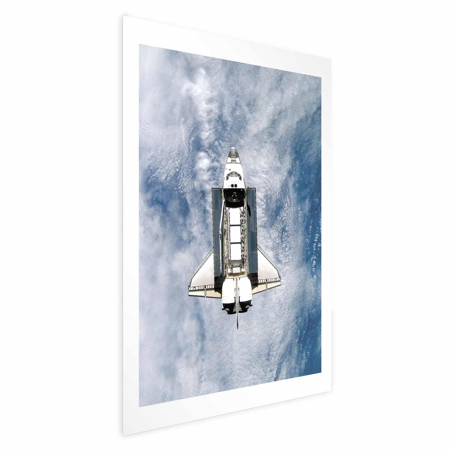 Rumfærge plakat - vægplakat med kosmosmotiv i flere størrelser og rammevarianter - 60 x 90 cm - Uden ramme