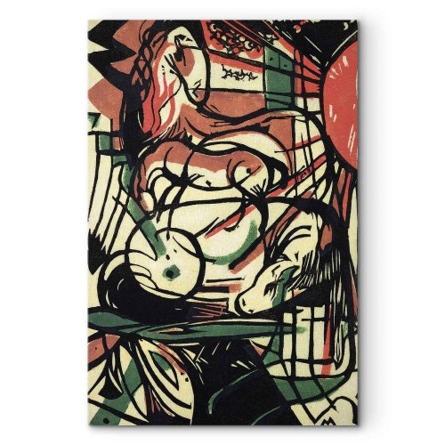 Franz Marc billede på lærred - Hestens fødsel