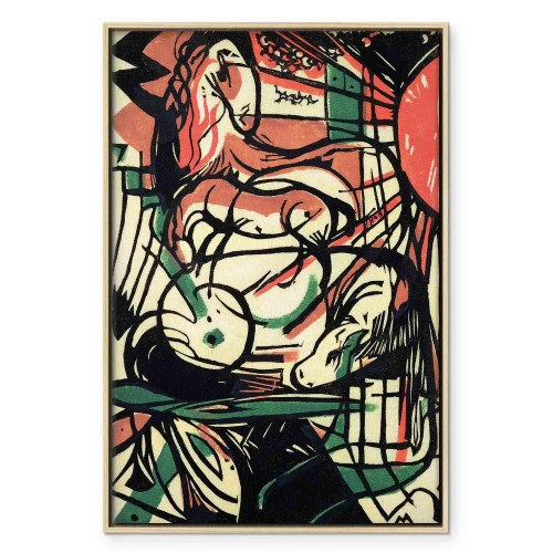 Franz Marc billede på lærred - Hestens fødsel