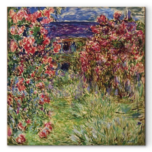 Claude Monet billede på lærred - La maison dans les roses