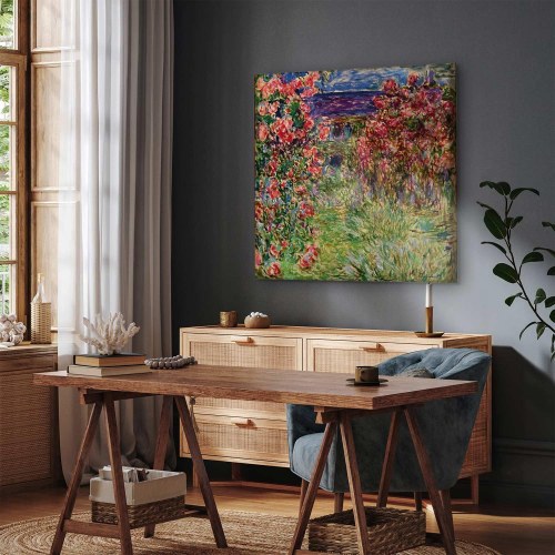 Claude Monet billede på lærred - La maison dans les roses