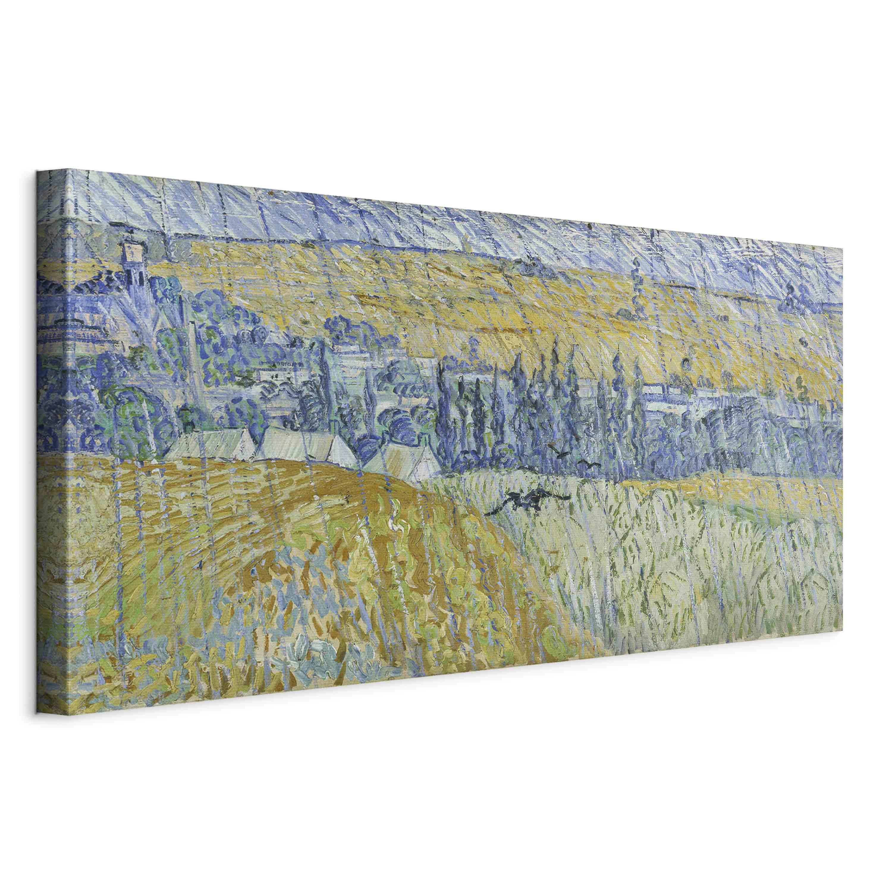 Billede på lærred - Vincent van Gogh - Auvers i regnen - 60 x 30 cm - På italiensk lærred