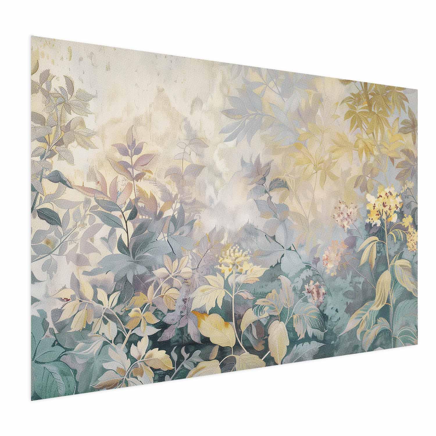 Plakat med gobelinmønster og farverige blomster - botanisk vægplakat - 60 x 40 cm - Uden ramme