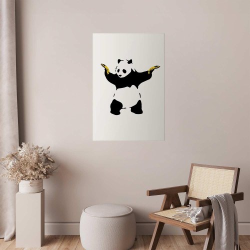 Plakat Panda med pistoler - gadekunst plakat