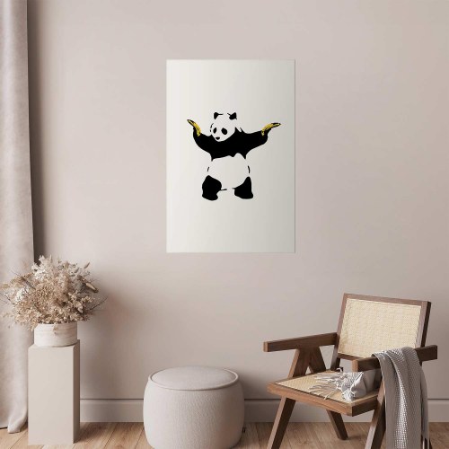 Plakat Panda med pistoler - gadekunst plakat