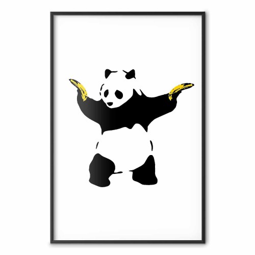 Plakat Panda med pistoler - gadekunst plakat