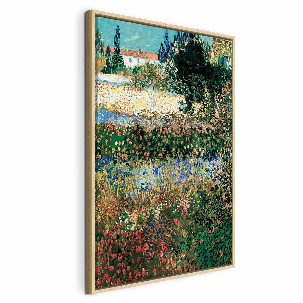 Vincent van Gogh Blomstrende have - billede på lærred - 40 x 60 cm - I en naturlig træramme