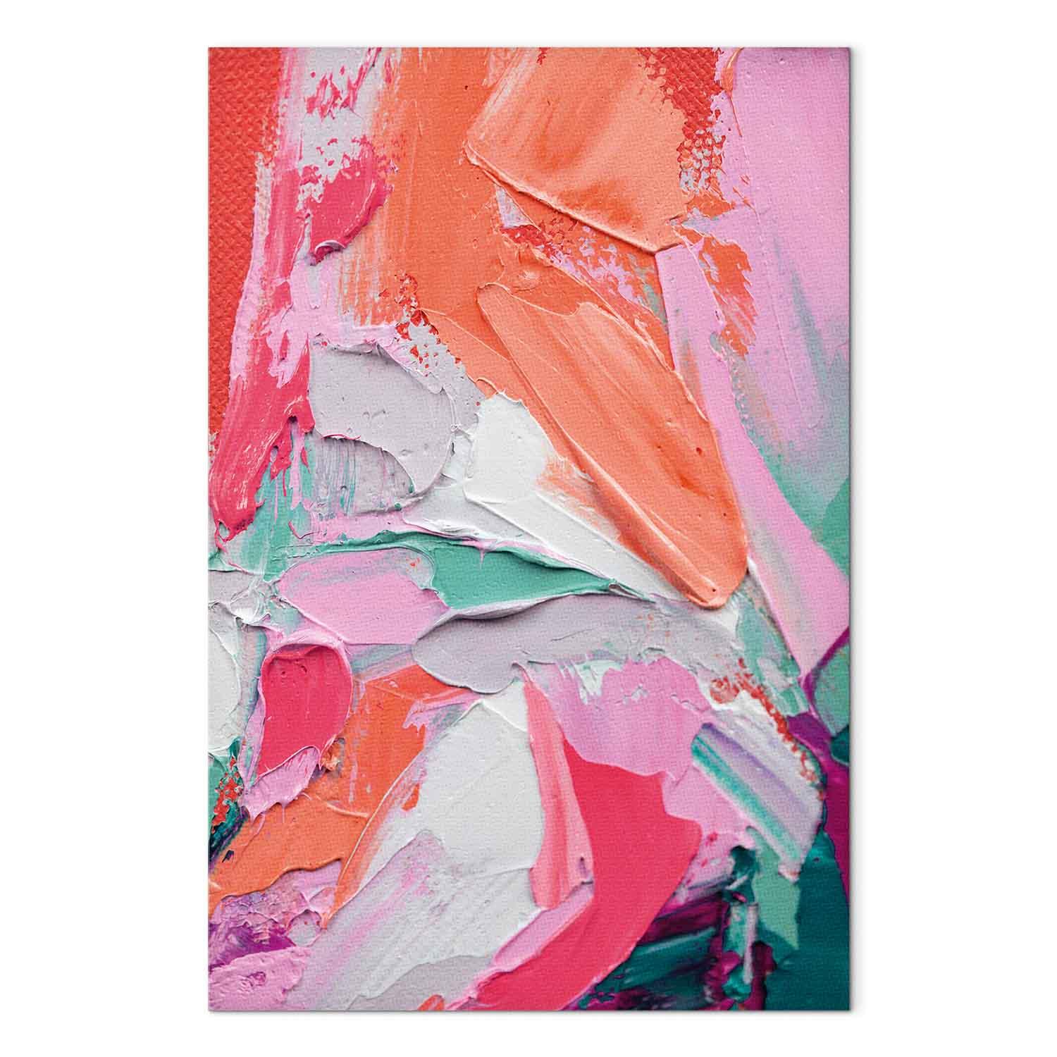 Lærredsbillede - Energetiske farver - abstrakt komposition med intense farver - 60 x 90 cm - Premium Print