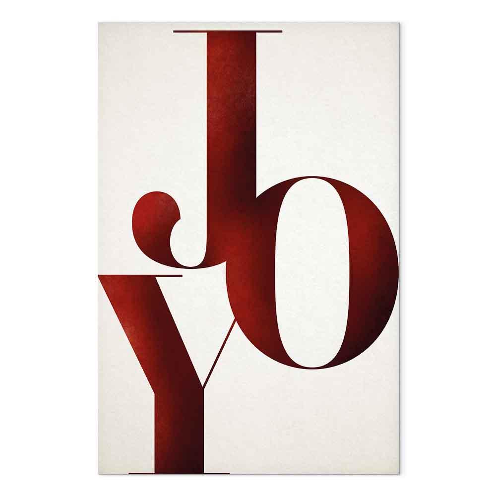 Lærredsbillede Joy - lodret vægbillede med citatmotiv - 80 x 120 cm - Akustisk