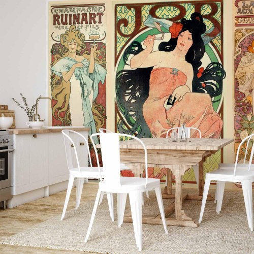 Alphonse Mucha fototapet med kvindemotiv