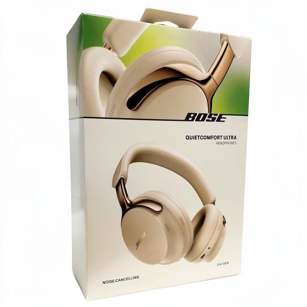 Bose QuietComfort Ultra - 2nd Gen - hovedtelefoner med mik. - fuld størrelse - Bluetooth - kablet, trådløs - aktiv støjfjerning - 3,5 mm jackstik - driftwood sand