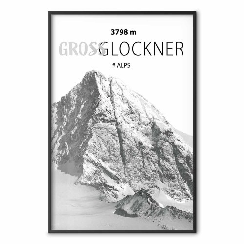 Plakat med Grossglockner bjerglandskab