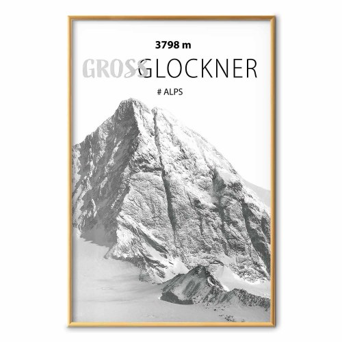 Plakat med Grossglockner bjerglandskab