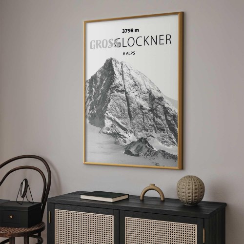 Plakat med Grossglockner bjerglandskab