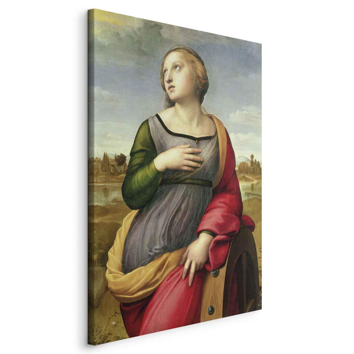 Rafael Santi - Skt. Katharina af Alexandria billede på lærred - 20 x 30 cm - På italiensk lærred