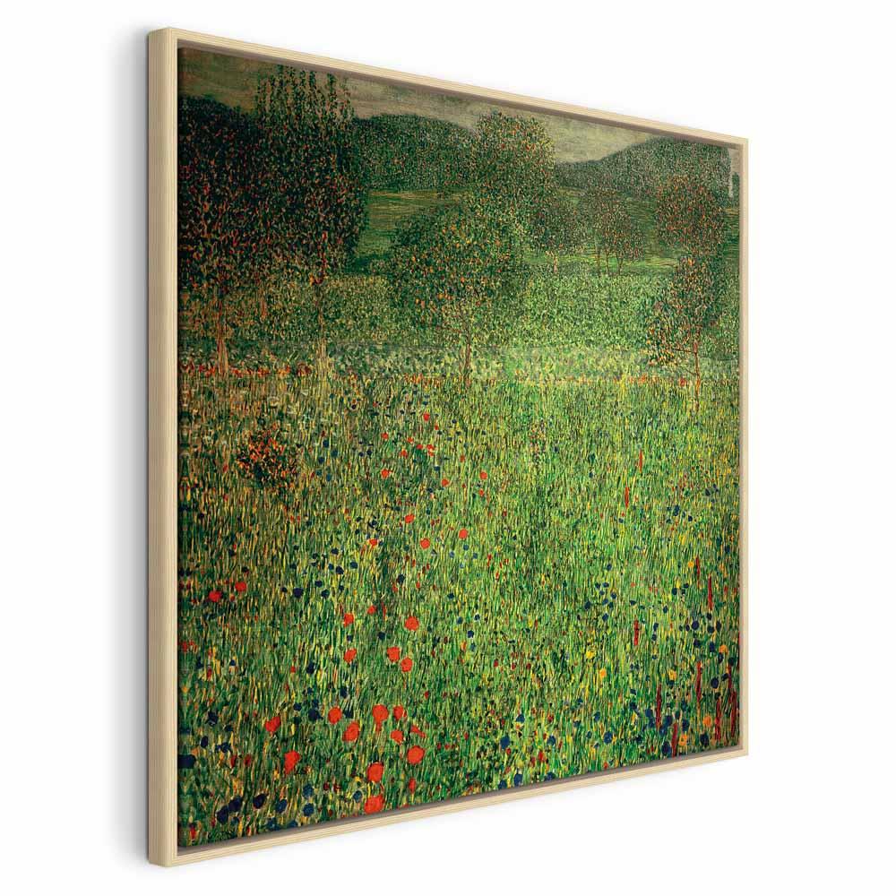 Billede på lærred - Gustav Klimt - Haven reproduktion - 60 x 60 cm - I en naturlig træramme